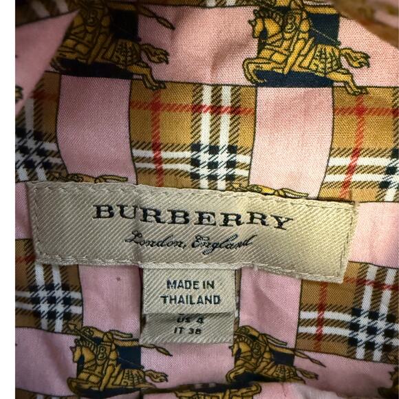 NWOT Burberry Addy Check Cotton Shirt Dress 👗 - Size 4 - Picture 6 of 10